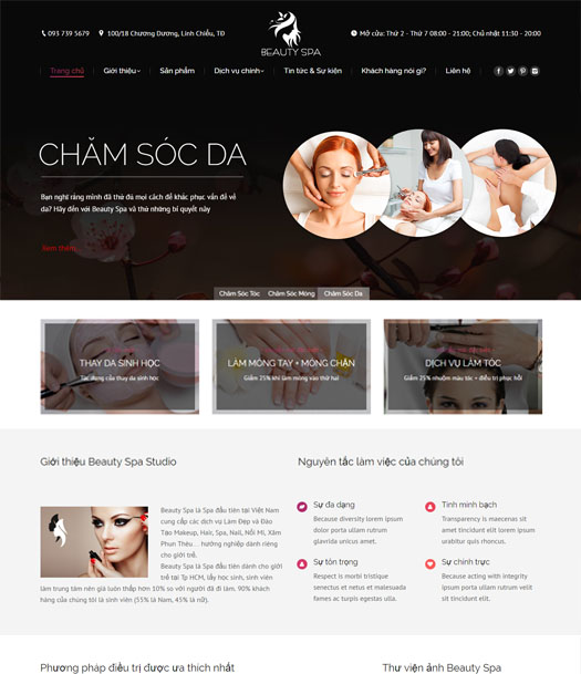 Thiết kế web Beauty Spa